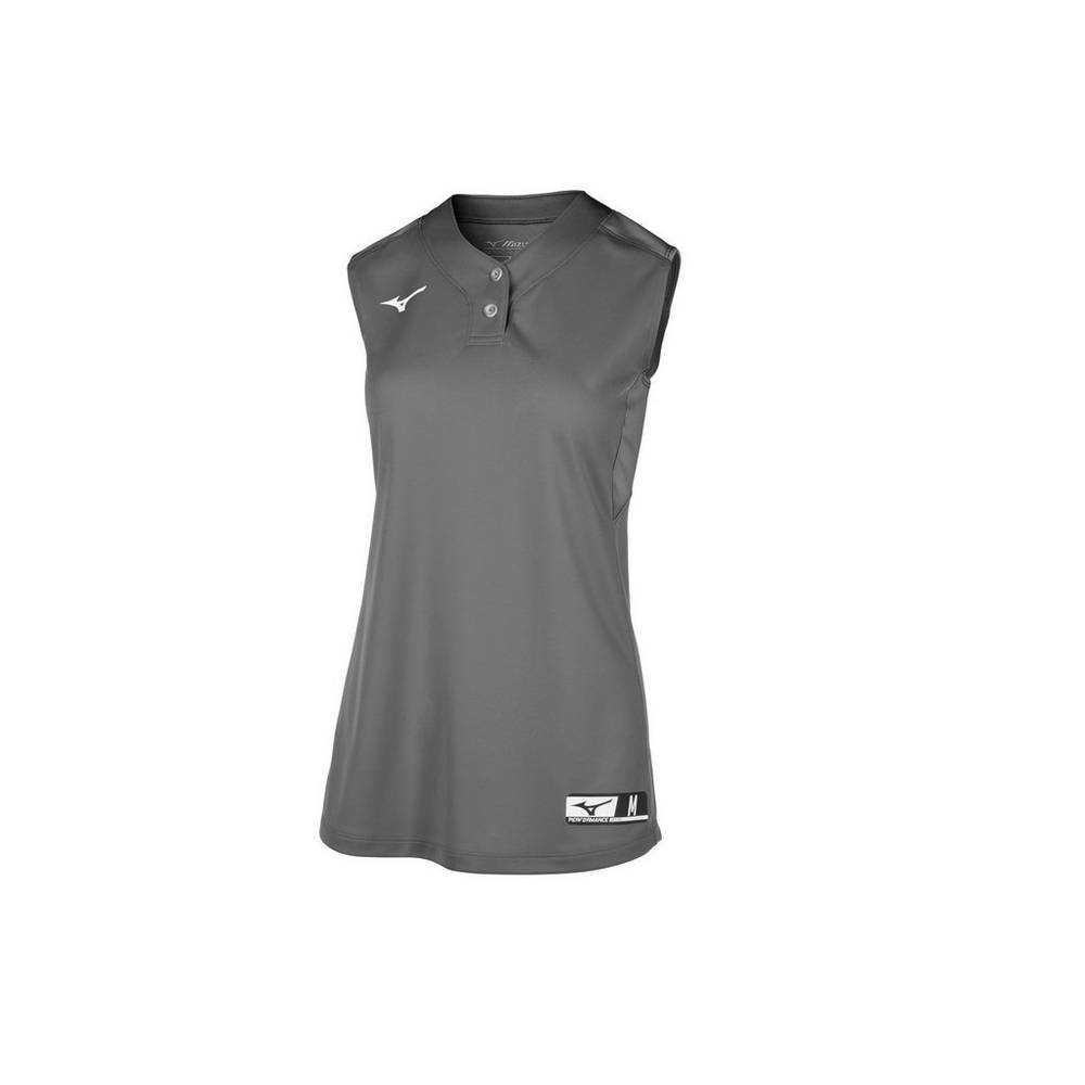 Mizuno Aerolite 2-Button Sleeveless - Bayan Forma - Gri Türkiye (UAQZKI-314)